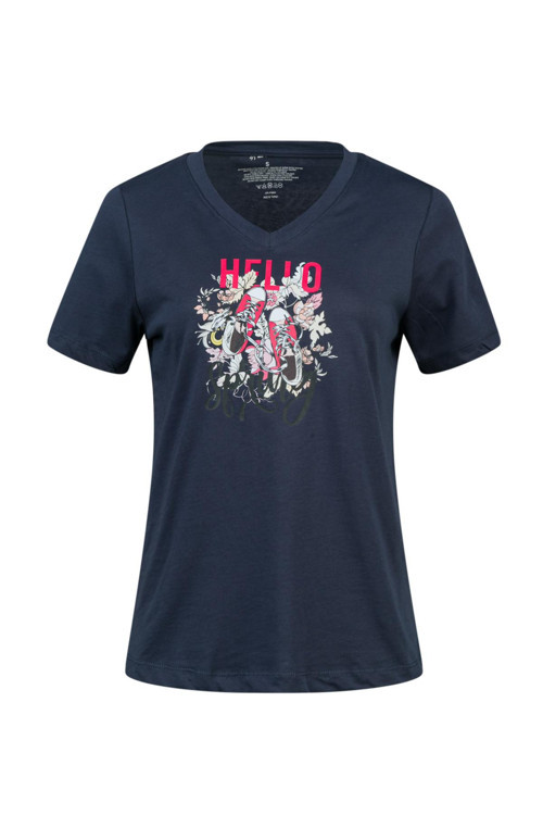 Alone Baskılı V Yaka Kadın T-Shirt 402