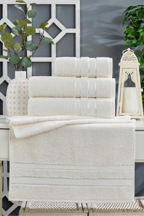 Banyo Havlusu Seti Hamam Seti Banyo Havlusu 2 Adet 70X140 2 Adet 50X90