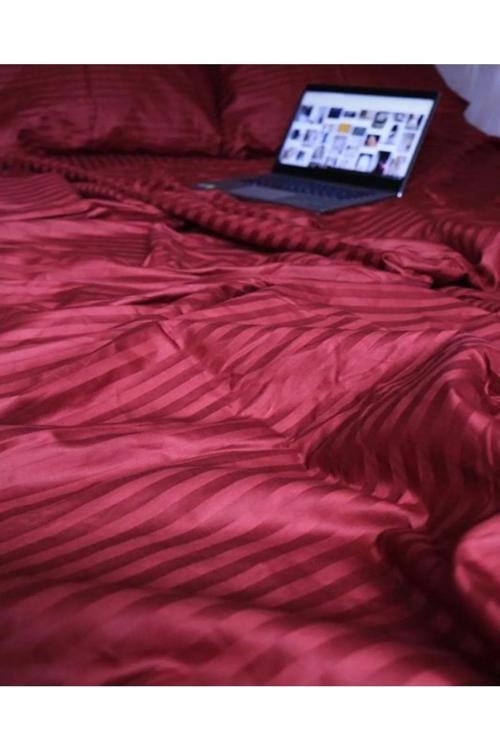 Saten Nevresim Takımı Çift Kişilik Otel Ve Ev Tipi 2 Yastık Kılıfı Ve Çarşafı Lastiksiz