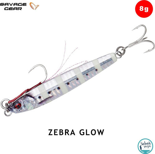 3D Jig Minnow Baby Jig 8gr 5.4cm Zebra Glow