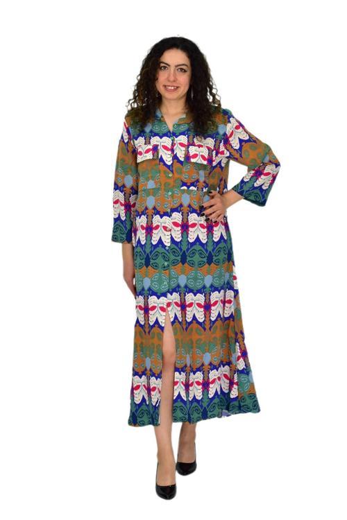 Kadın Çift Cep Kapaklı Elbise BGL-ST04640