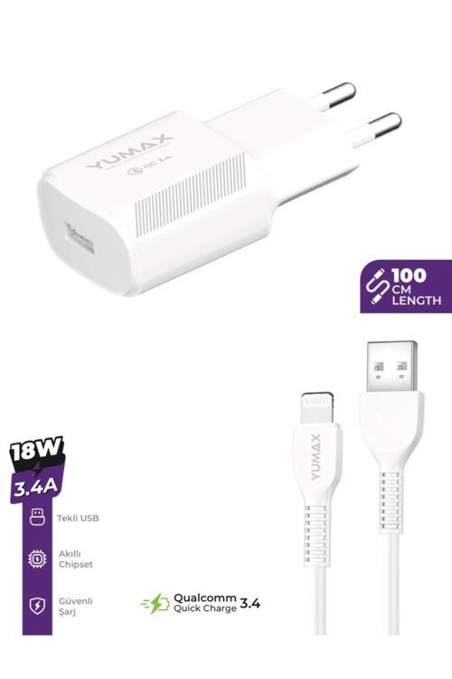 Lightning Usb Hızlı Duvar Şarjı 3.4 A Uyumlu 100Cm Kablo