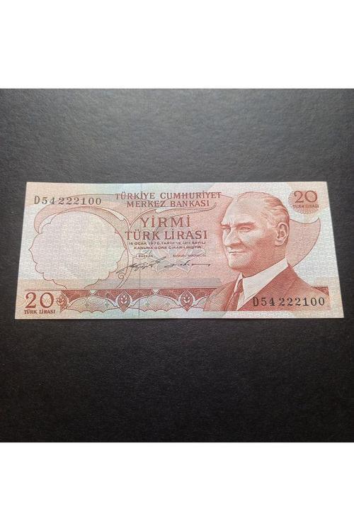 399636834ccd1eb5b5 6. Emisyon 20Türk Lirası ÇÇT güzel Numara Eski Kağıt Para