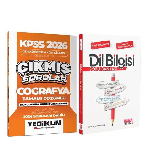 Yediiklim 2026 KPSS Ortaöğretim Önlisans Coğrafya Konularına Göre Çıkmış Sorular ve AKM Dil Bilgisi Soru Bankası Seti 2 