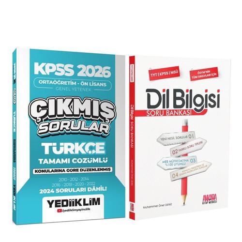 Yediiklim 2026 KPSS Ortaöğretim Önlisans Türkçe Konularına Göre Çıkmış Sorular ve AKM Dil Bilgisi Soru Bankası Seti 2 Ki