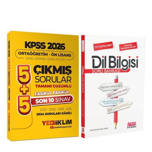 Yediiklim 2026 KPSS Ortaöğretim Önlisans GY GK Çözümlü Son 10 Sınav Çıkmış Sorular ve AKM Dil Bilgisi Soru Bankası Seti 