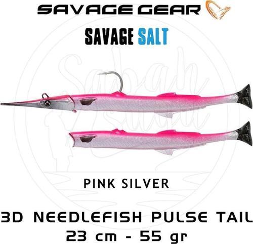 3D Needlefish Pulsetail 2+1 23cm 55gr Pink Silver