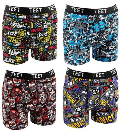 Erkek Boxer Pamuklu Desenli 4'lü Premium Set