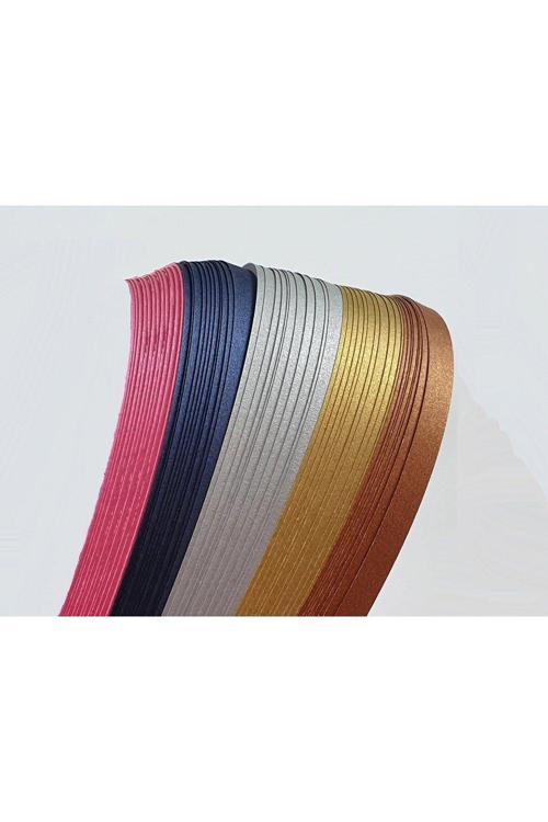 3Mm 5 Renk Karışık Sedef Renkli 250 Adetli Quilling Kağıdı