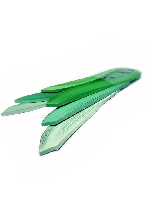 Açık Yeşil Serisi 5Mm 300 Adet 3 Farklı Renk Quilling Kağıdı