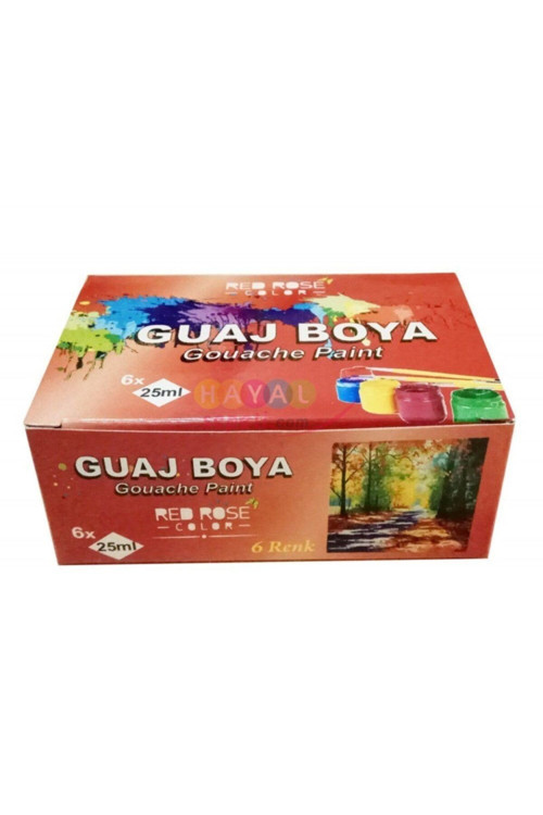 Guaj Boyası 6 Renk Redrose 6 X 25 Ml - Kutulu