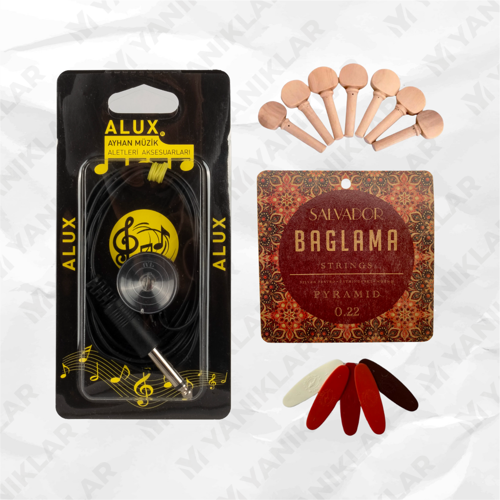 Vakumlu Öpücük Mikrofon (0.22 Bağlama Teli +Burgu+Tezene) Seti