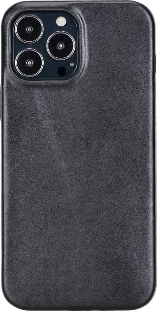 Apple iPhone 13 Pro Max Uyumlu Deri Arka Kapak ROCK RST1 Siyah