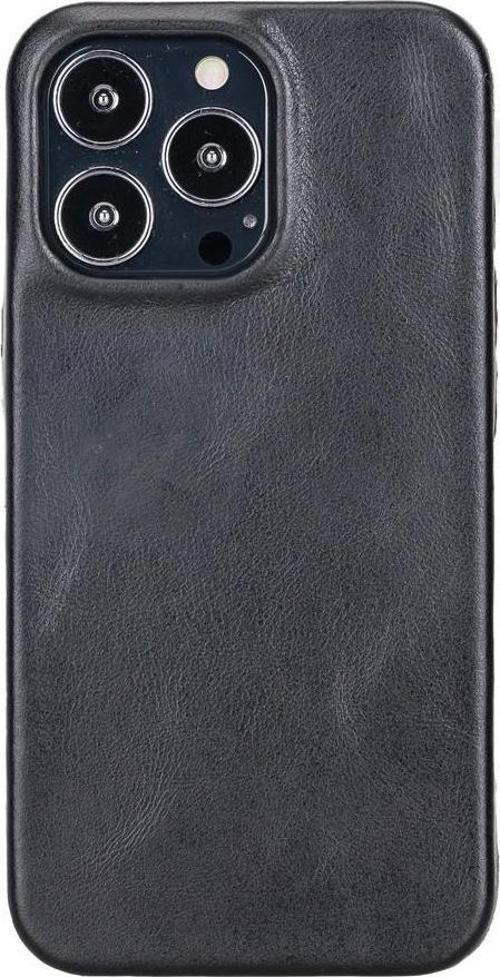 Apple iPhone 13 Pro Uyumlu Deri Arka Kapak ROCK RST1 Siyah