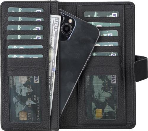 Coppet 6.7 inch Uyumlu Deri Kartlıklı Kılıf ERC1 Siyah