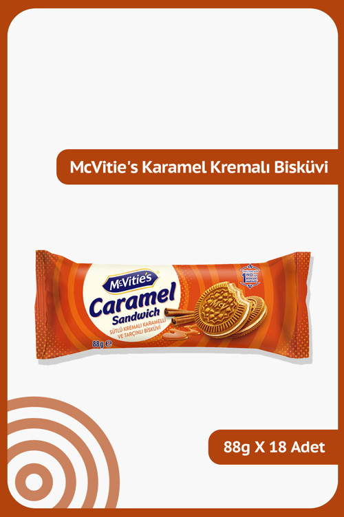 McVitie's Karamelli Ve Tarçınlı Sütlü Kremalı Bisküvi - 88 gram - 18 Adet