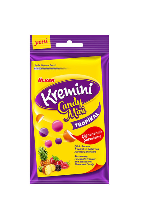 Kremini Candymini Tropikal Meyveli Şeker 30 Gr x72 Adet