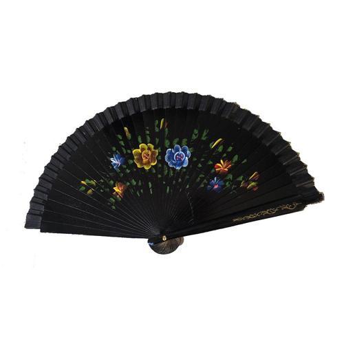 Bambu Çift Taraflı Siyah Yelpaze 12 li Paket