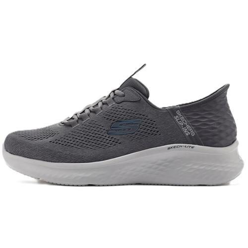 Skech-Lite Pro-Primebase Memory Foam Mens Sneaker Hafızalı Taban Erkek Günlük Spor Ayakkabı Gri