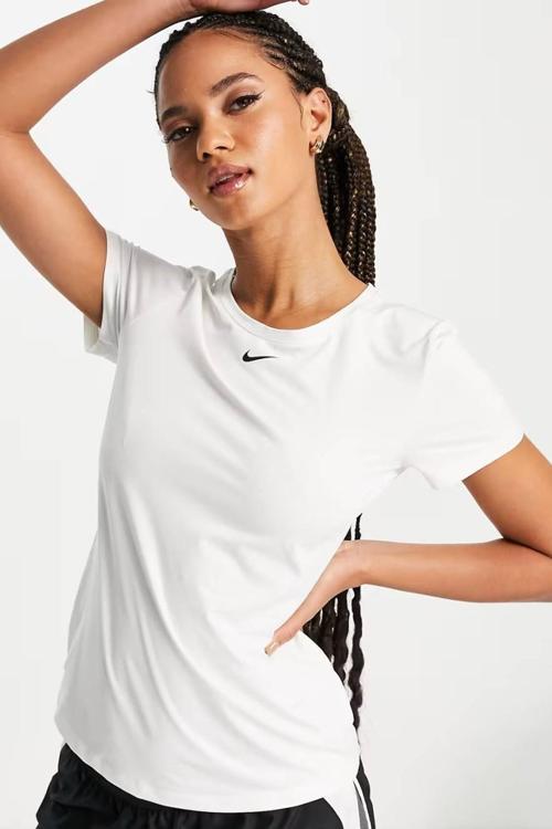 Dri Fit Training One Slim Tshirt White Kadın Antreman Tişörtü Beyaz