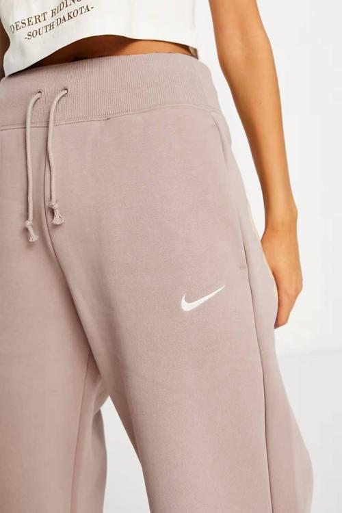Phoenix Fleece Wide High Rise Sweatpants Kadın Yüksek Bel Yırtmaçlı Geniş Paça Eşofman Altı Bej