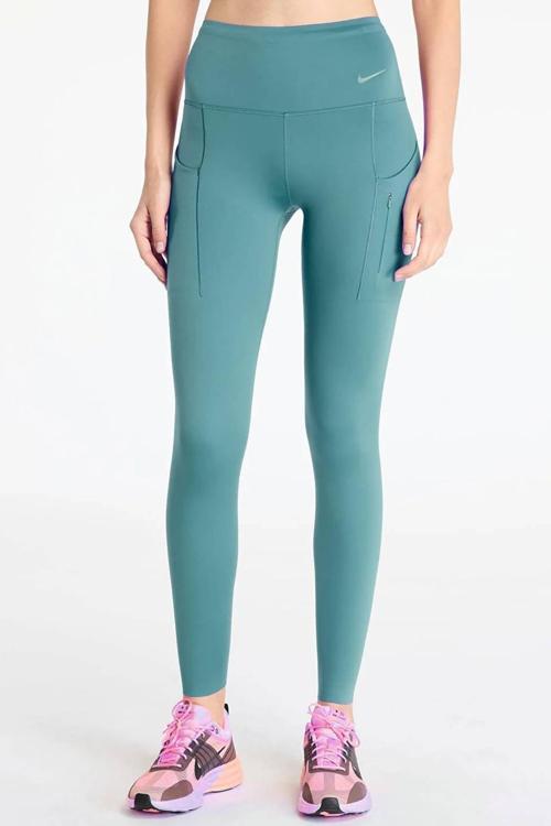 Trainng Go Dri Fit İnfinaLock High Rise 7/8 Leggings 6 Cepli Toparlayıcı Yüksek Belli Reflektörlü Antrenman Taytı Mavi