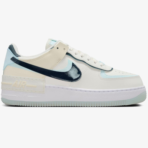 Air Force 1 Shadow Sneaker Unisex Hakiki Deri Günlük Spor Ayakkabı Krem Yeşil