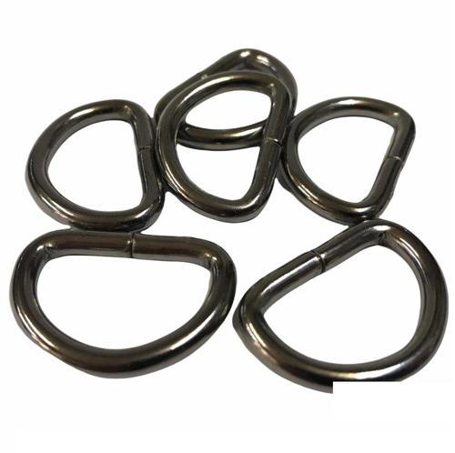 D Metal Halka, Çanta Sapı İçin D Halka 5 Adet Siyah Nikel 2,5 cm