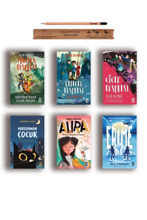 Timaş Çocuk Çiçek Macera Gelecek Ekspresi - Mırıldanan Çocuk - Erime - Aura Set 6 Kitap