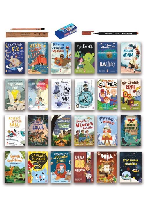 Timaş Çocuk 2. 3. Sınıf Hikaye Seti 24 Kitap - Çantamdan Fil Çıktı - Melodi - Balino - Hayallere Uçuran Kanatlar