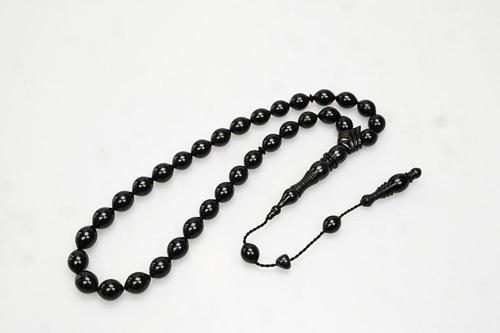 Oltu Taşı Kravatlı Şerit Çizgi İmame Sade Tespih