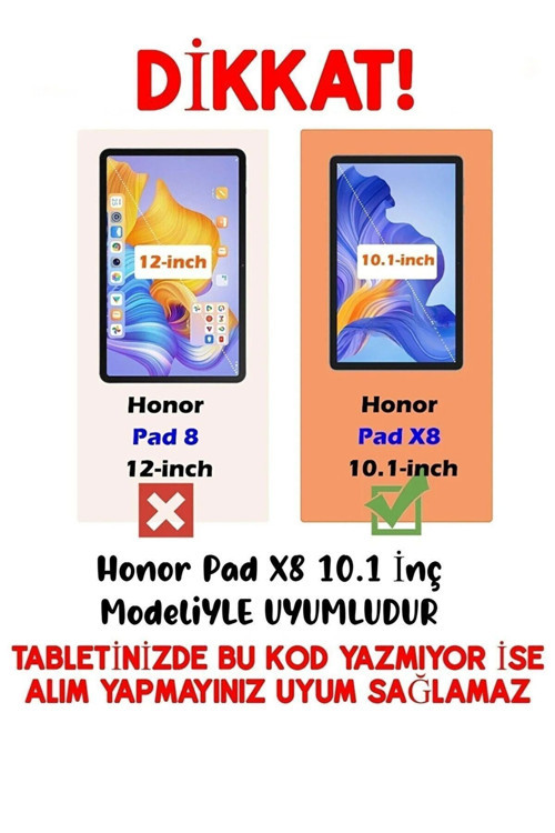 Huawei Honor Pad X8 10.1 İnç Uyumlu Kılıf 360 Dönen Kapaklı Standlı 3Lü Set