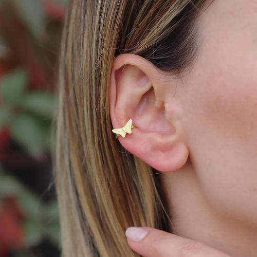 Kelebek Modeli Gold Kaplama Gümüş Kıkırdak