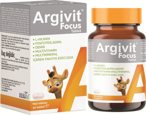 Focus L-Arjinin, Fosfotidilserin, Demir, Multivitamin ve Multimineral İçeren 30 Tablet