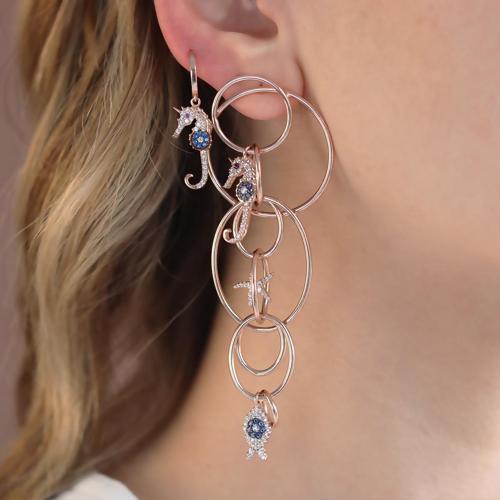 Apm Tasarım Modeli Deniz Atı Rose Gold Kaplama Gümüş Küpe