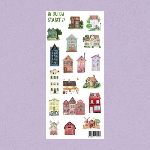 M27 – Renkli Evler Sticker Seti