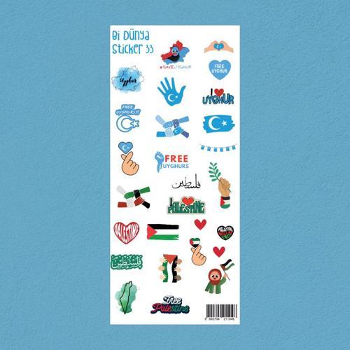 M33 – Doğu Türkistan - Filistin Temalı Sticker Seti