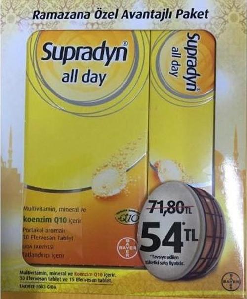 Supradyn All Day Multi Vitamin Mineral Ve Koenzim Q10 30+15 Efv Tablet