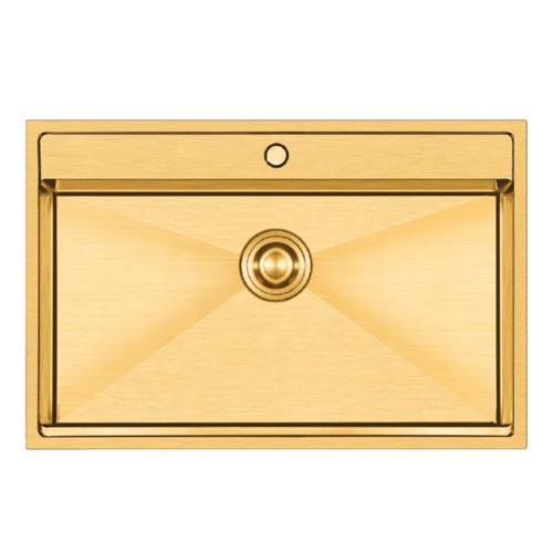 Poli 6303 PVD Altın Tek Gözlü 51x78 cm Paslanmaz Çelik Mutfak Eviyesi