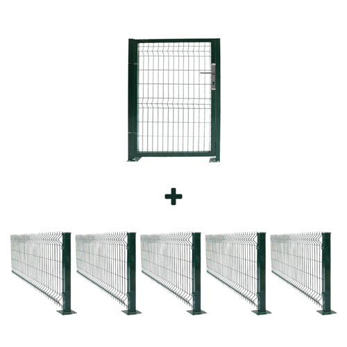 5 'li Panel Çit Takım (12.5 MT) + Panel Çit Göbek Kilitli Kapı Avantaj Paketi 120x250 Cm-Antrasit