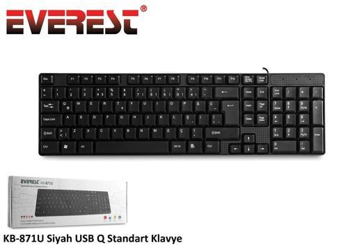 KB-871U Siyah Q Usb Kablolu Standart 108 Tuşlu Klavye