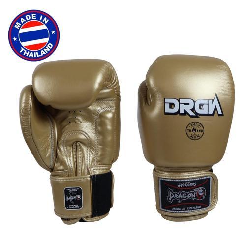 DRGN-G3 Hakiki Deri Boks Eldiveni Gold Muay Thai Eldiveni