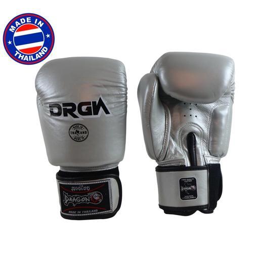DRGN-G3 Hakiki Deri Boks Eldiveni Gümüş Kick Boks Eldiveni