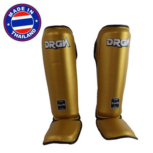 DRGN-T52 Hakiki Deri Kaval Koruyucu Gold Kick Boks Kaval Koruyucu