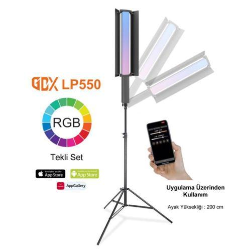 LP550 RGB Fotoğrafçılık ve Video için Renkli Işık Çubuğu Tekli Set