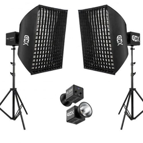 ML100 Bicolor 60x90 Gridli SoftBox Video ve Ürün Çekim İkili Işık Seti