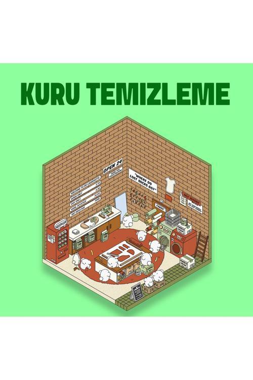 Kuru Temizleme Izometrik Sticker, Yapışkanlı 3D Etiket Çıkartma