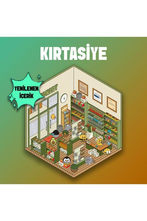 Kırtasiye Izometrik Sticker, Yapışkanlı 3D Etiket Çıkartma