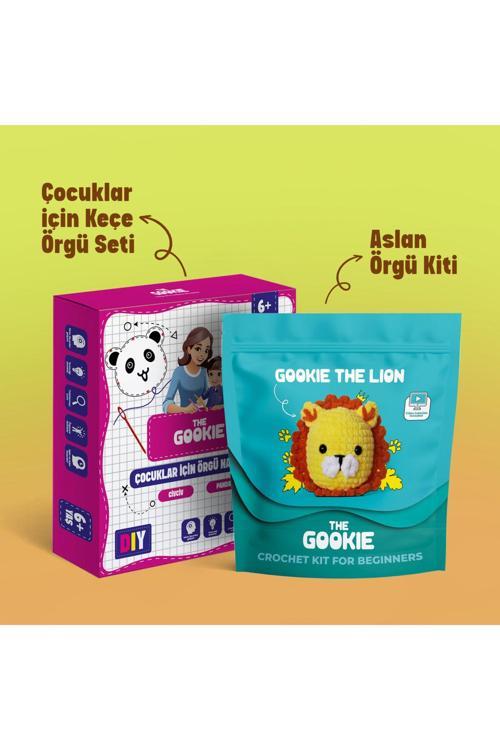 Çoçuklar İçin Keçe Panda Civciv Nakış Seti Ve Amigurumi Aslan Örgü Kiti Amigurumi Örgü Oyuncak Seti