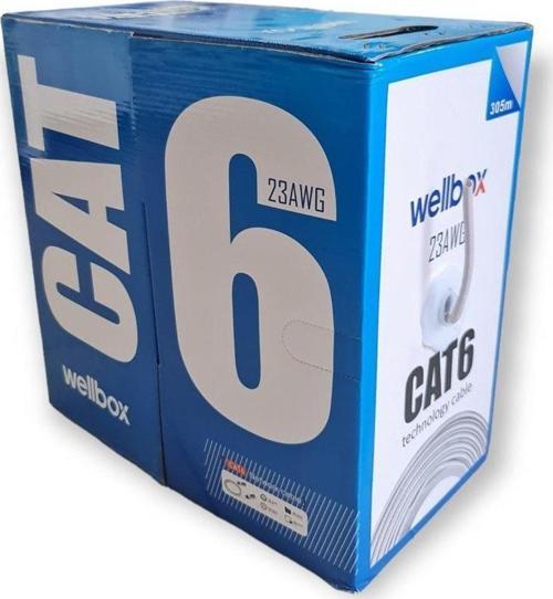 Wellbox 305Metre UTP 23AWG CAT6 Network Kablosu Gri